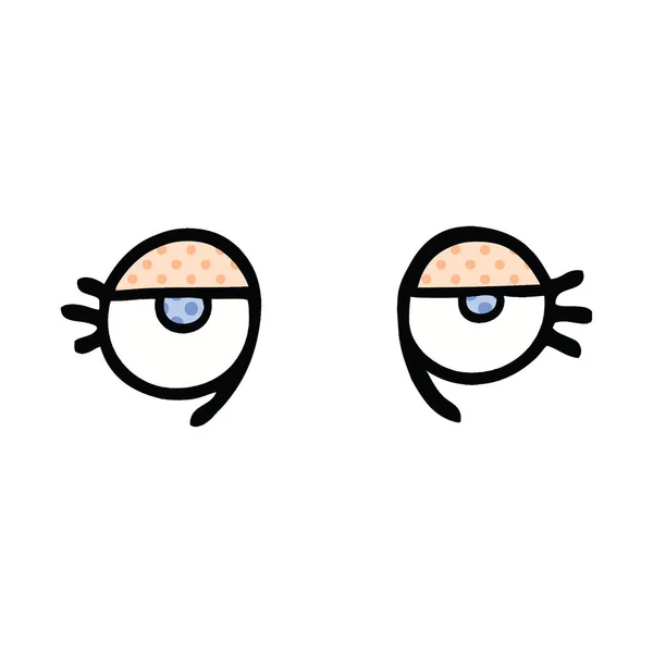 Historieta Estilo Dibujos Animados Ojos Cansados — Vector de stock