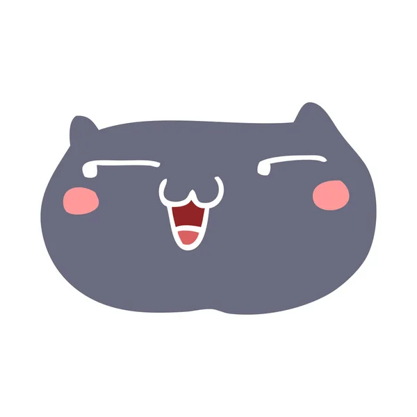 Flat Color Style Cartoon Cat Face — Stock Vector