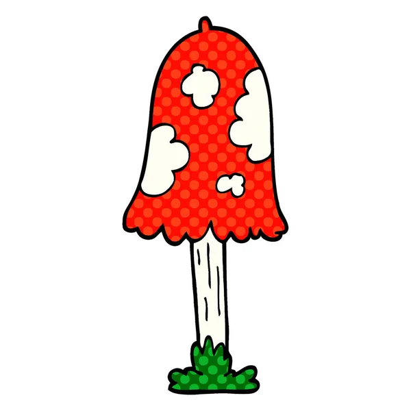 Cartoon Doodle Pilz Auf Weiß — Stockvektor