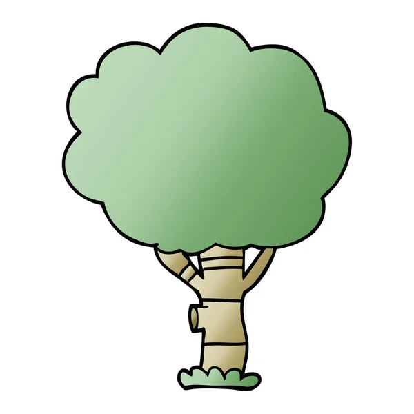 Dibujo Animado Garabato Árbol Vector Ilustración — Vector de stock