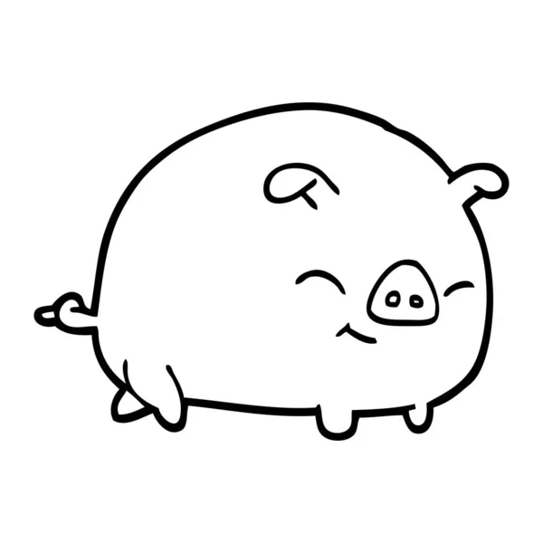 Schwarz Weißes Zeichentrickschwein — Stockvektor