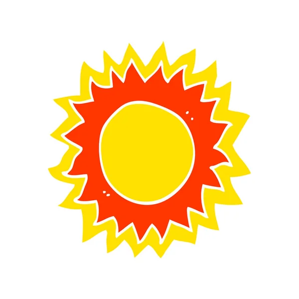 Flache Farbe Stil Cartoon Sonne — Stockvektor