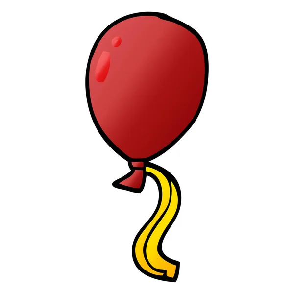 Desenho Animado Doodle Balão Vermelho — Vetor de Stock