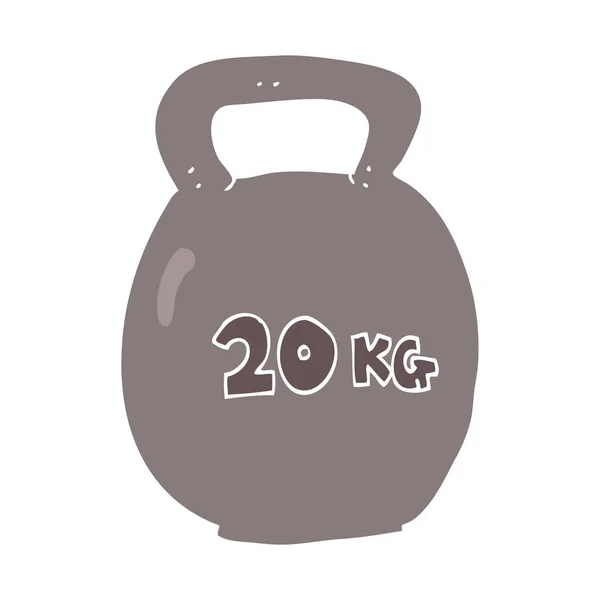 Egale Kleur Illustratie Van 20Kg Kettle Bell — Stockvector