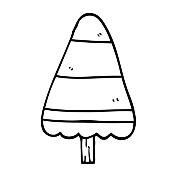 Kreslení Čar Kreslených Vánoční Strom — Stockový vektor