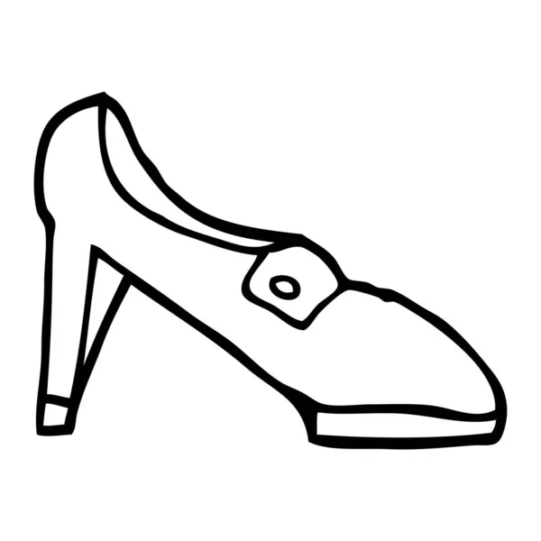 Line Drawing Cartoon Shoe — Stock Vector