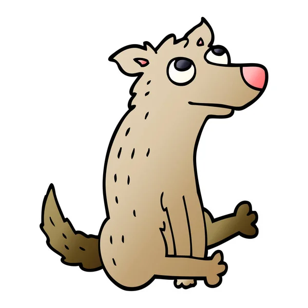 Desenho Animado Doodle Cão Sentado — Vetor de Stock