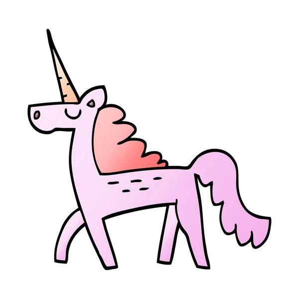 Dibujos Animados Garabato Mágico Unicornio — Archivo Imágenes Vectoriales