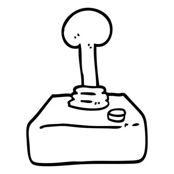 Joystick Dibujos Animados Blanco Negro — Archivo Imágenes Vectoriales