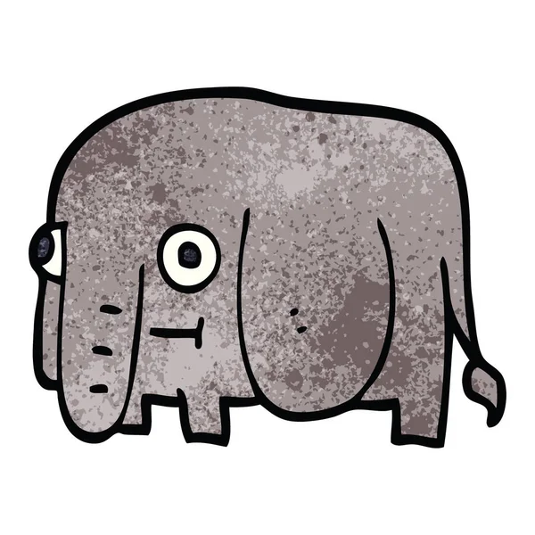 Dibujos Animados Doodle Elefante Ilustración Vectores Colores — Archivo Imágenes Vectoriales