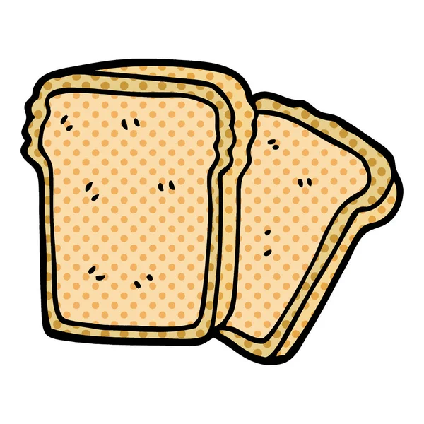 Γελοιογραφία Doodle Φέτες Ψωμί — Διανυσματικό Αρχείο