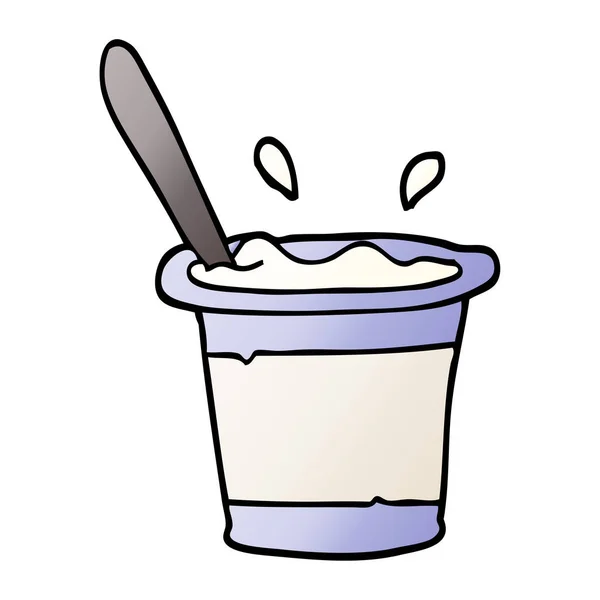 Vektor Přechodu Ilustrace Kreslené Jogurt — Stockový vektor