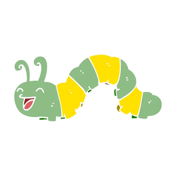 Cartoon Doodle Laughing Caterpillar — Stock Vector