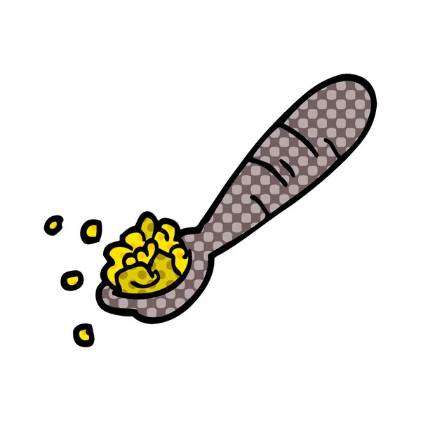 Cartoon Doodle Löffel Müsli — Stockvektor