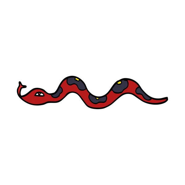 Cartoon Doodle Snake Vektorillustration — Stock vektor