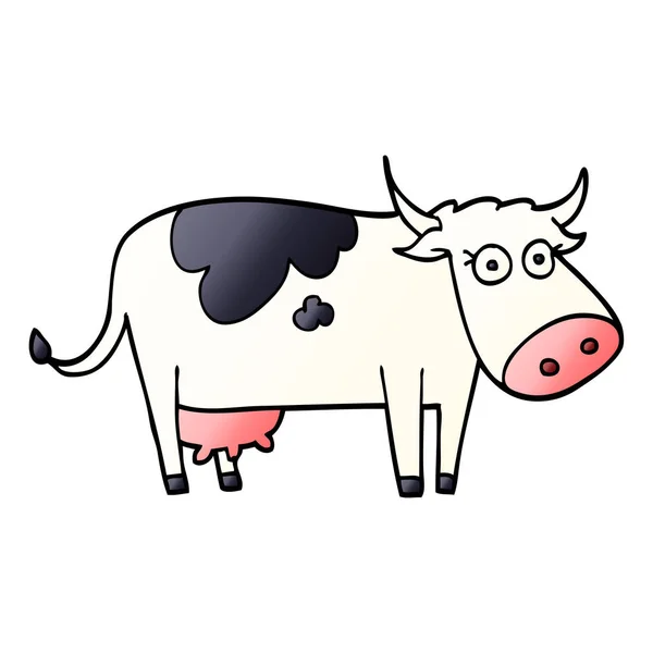 Zeichentrick Doodle Bauernhof Kuh — Stockvektor