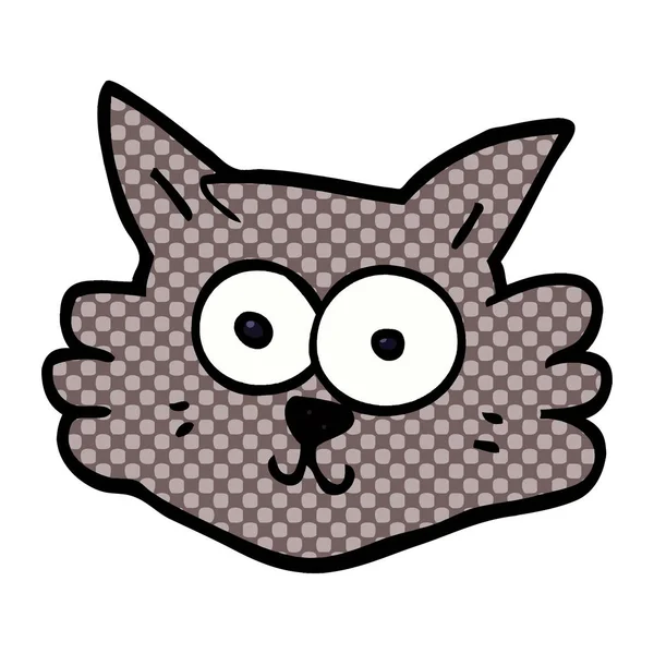 Desenho Animado Doodle Cara Gato —  Vetores de Stock