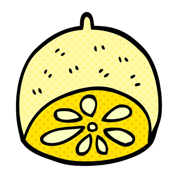 Desenho Animado Doodle Limão Fruta — Vetor de Stock