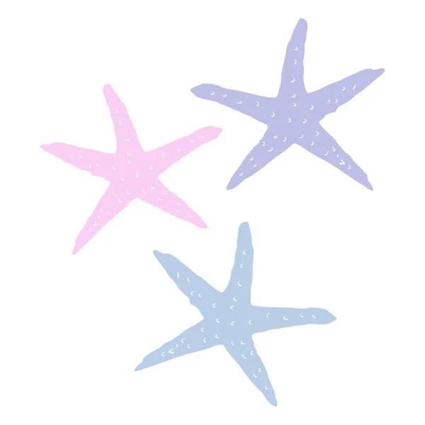 Ilustración Color Plano Estrellas Mar — Vector de stock