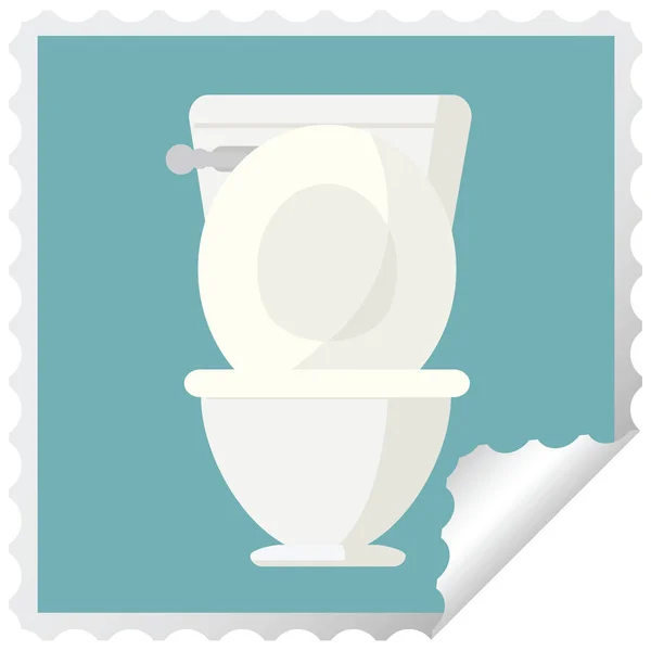 Offene Toilette Grafik Quadratisch Aufkleber Stempel — Stockvektor