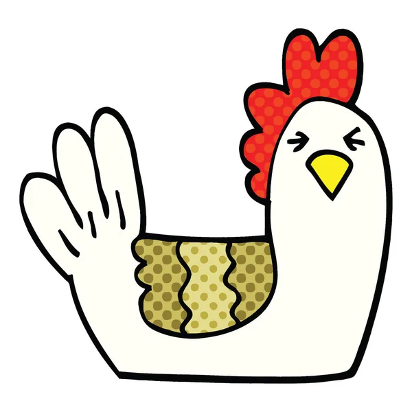 Fumetto Stile Fumetto Gallina Arrosto — Vettoriale Stock