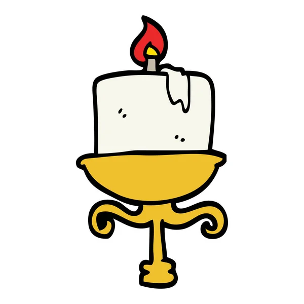 Dibujado Mano Garabato Estilo Dibujos Animados Viejo Candelabro — Vector de stock