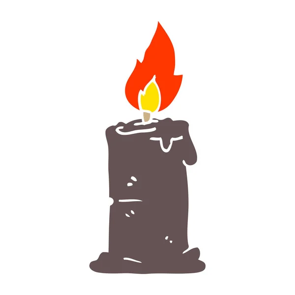 Cartoon Doodle Burning Candle — Stock Vector
