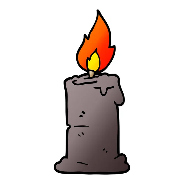 Cartoon Doodle Burning Candle — Stock Vector