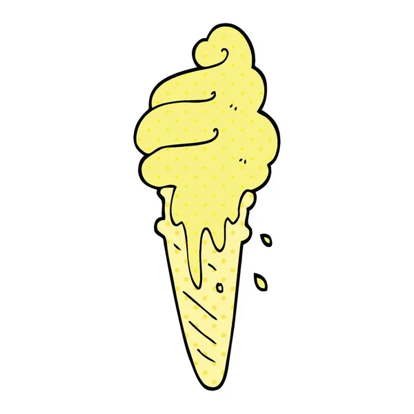 Comic Book Style Cartoon Ice Cream Cone — Stock Vector