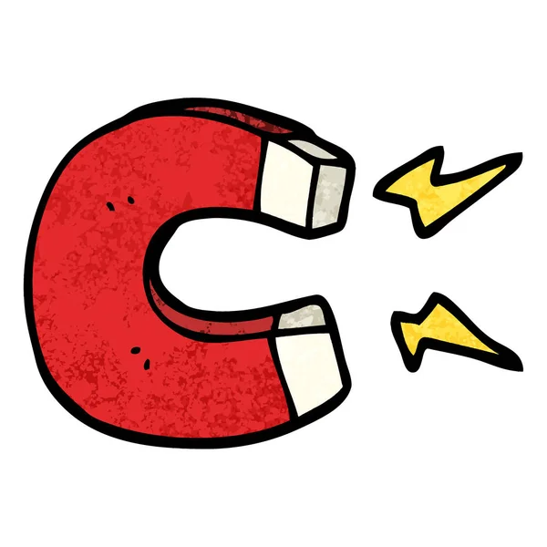Grunge Textured Illustration Cartoon Magnet — Stock Vector