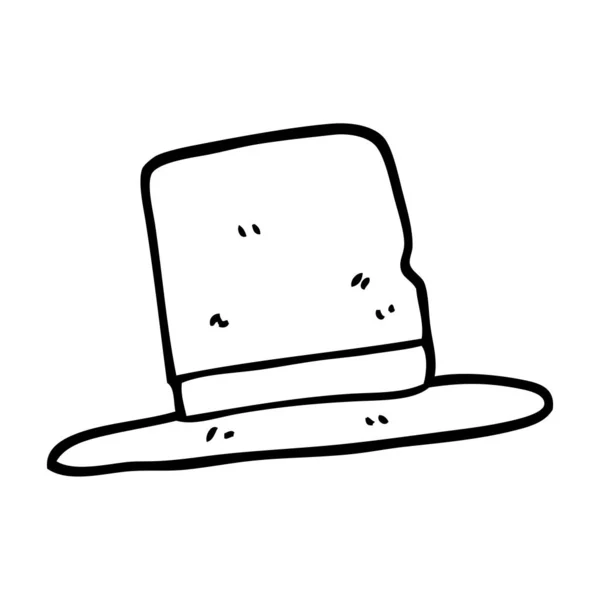 Chapéu Superior Desenhos Animados Preto Branco — Vetor de Stock
