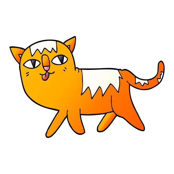 Dibujos Animados Garabato Divertido Gato — Vector de stock