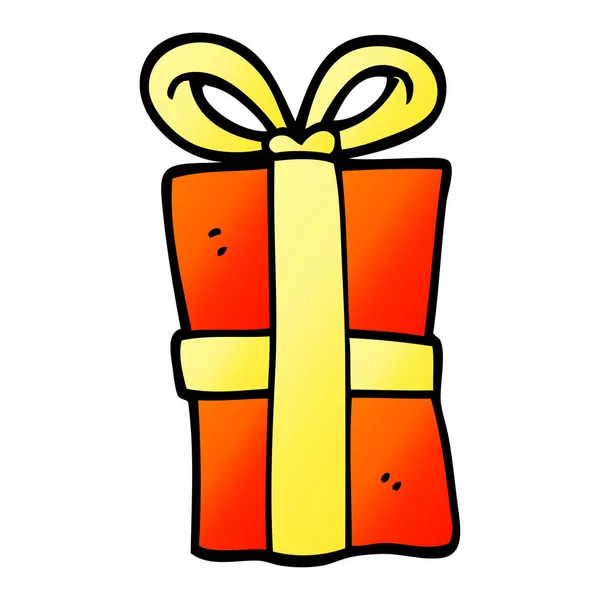 Vector Kleurovergang Illustratie Cartoon Kerstcadeau — Stockvector