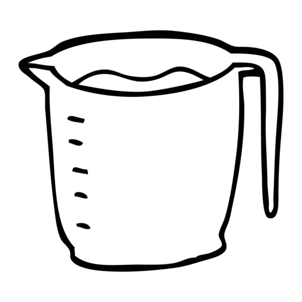 Line Drawing Cartoon Jug — Stock Vector