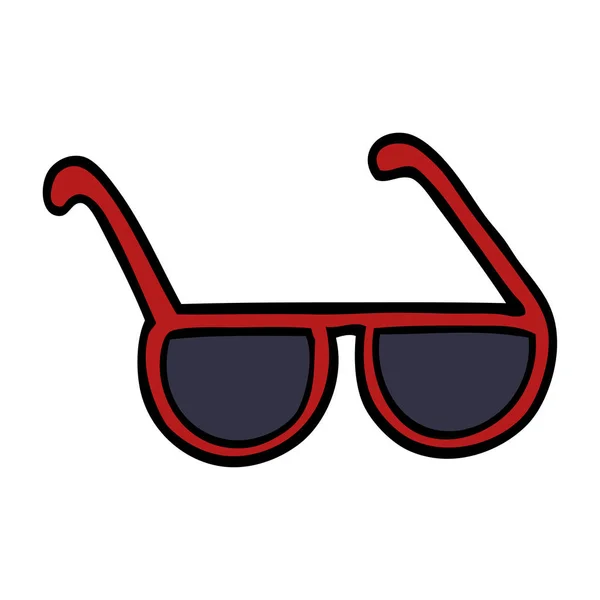 Flache Cartoon Doodle Sonnenbrille — Stockvektor