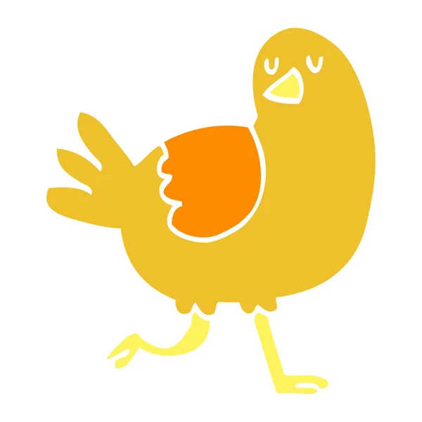 Illustration Couleur Plate Oiseau Dessin Animé Course — Image vectorielle