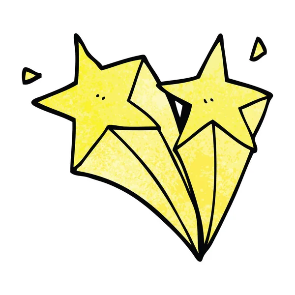 Dibujos Animados Garabato Estrellas Fugaces — Vector de stock
