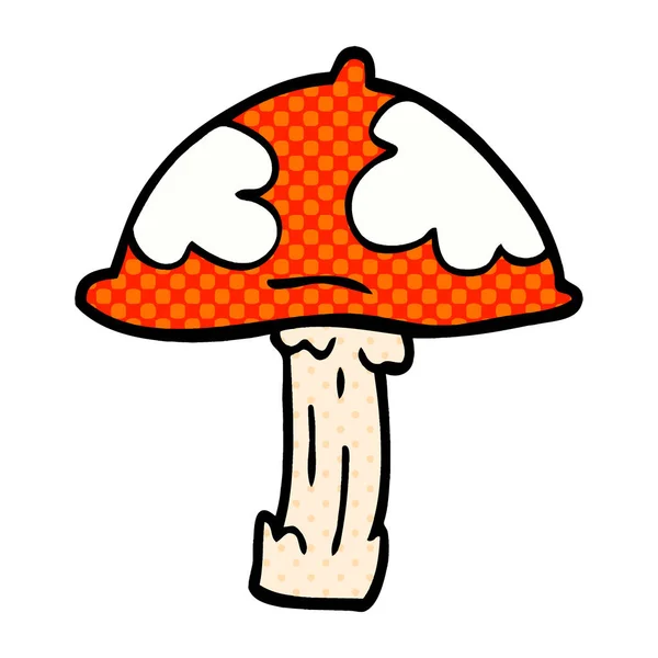 Caricatura Doodle Venenoso Toadstool —  Vetores de Stock