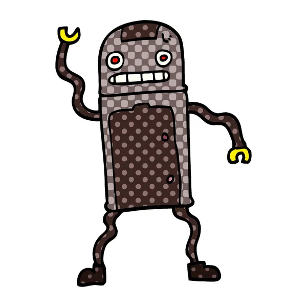 Robot Doodle Dessin Animé Illustration Vectorielle — Image vectorielle