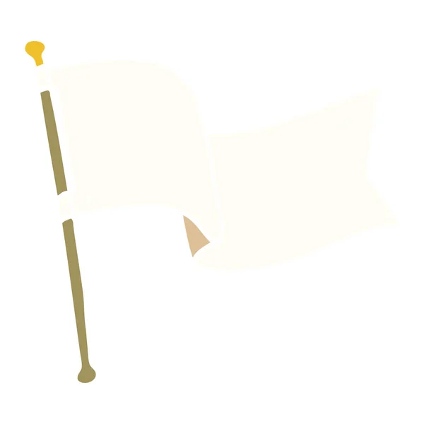 Мультфильм Каракули Белый Флаг Размахивая — стоковый вектор