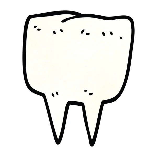 Мультяшний Каракулі Зуб Плоский Значок Ізольований Білому Тлі Вектор Ілюстрація — стоковий вектор