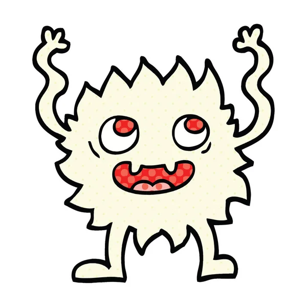 漫画书风格动画片滑稽毛茸茸的怪物 — 图库矢量图片