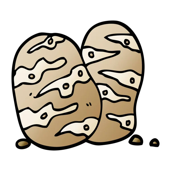 Vektorgradienten Illustration Cartoon Kartoffeln — Stockvektor