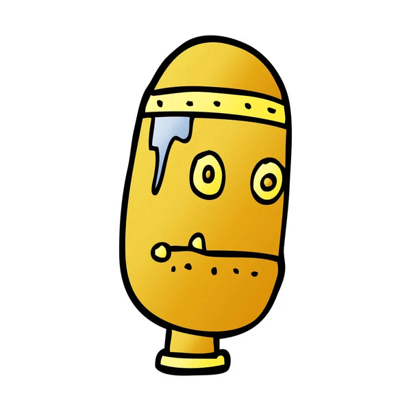 Cartoon Doodle Retro Robot Head — Stock vektor