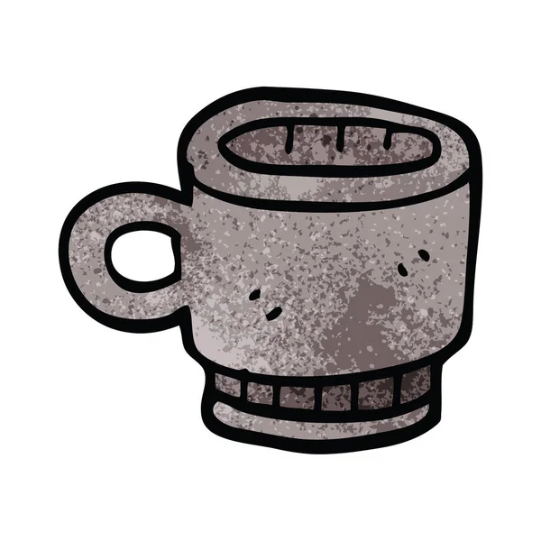 Dibujos Animados Garabato Taza Café — Archivo Imágenes Vectoriales