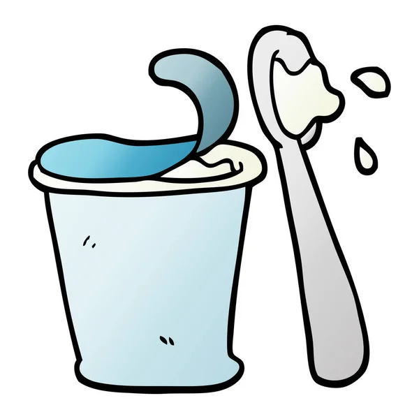 Vektorgradienten Illustration Cartoon Joghurt — Stockvektor