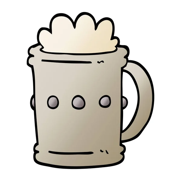 Vector Gradient Illustration Cartoon Beer Tankard — Stock Vector