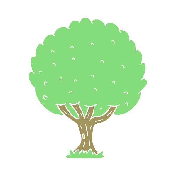 Arbre Dessin Animé Style Plat Couleur — Image vectorielle