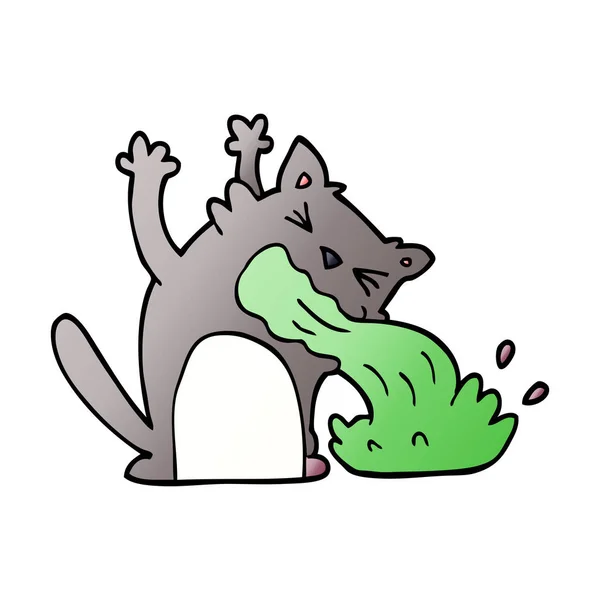 Garabato Dibujos Animados Gato Enfermo — Archivo Imágenes Vectoriales
