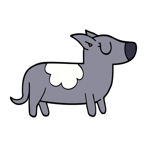 Desenho Animado Doodle Cão Feliz — Vetor de Stock